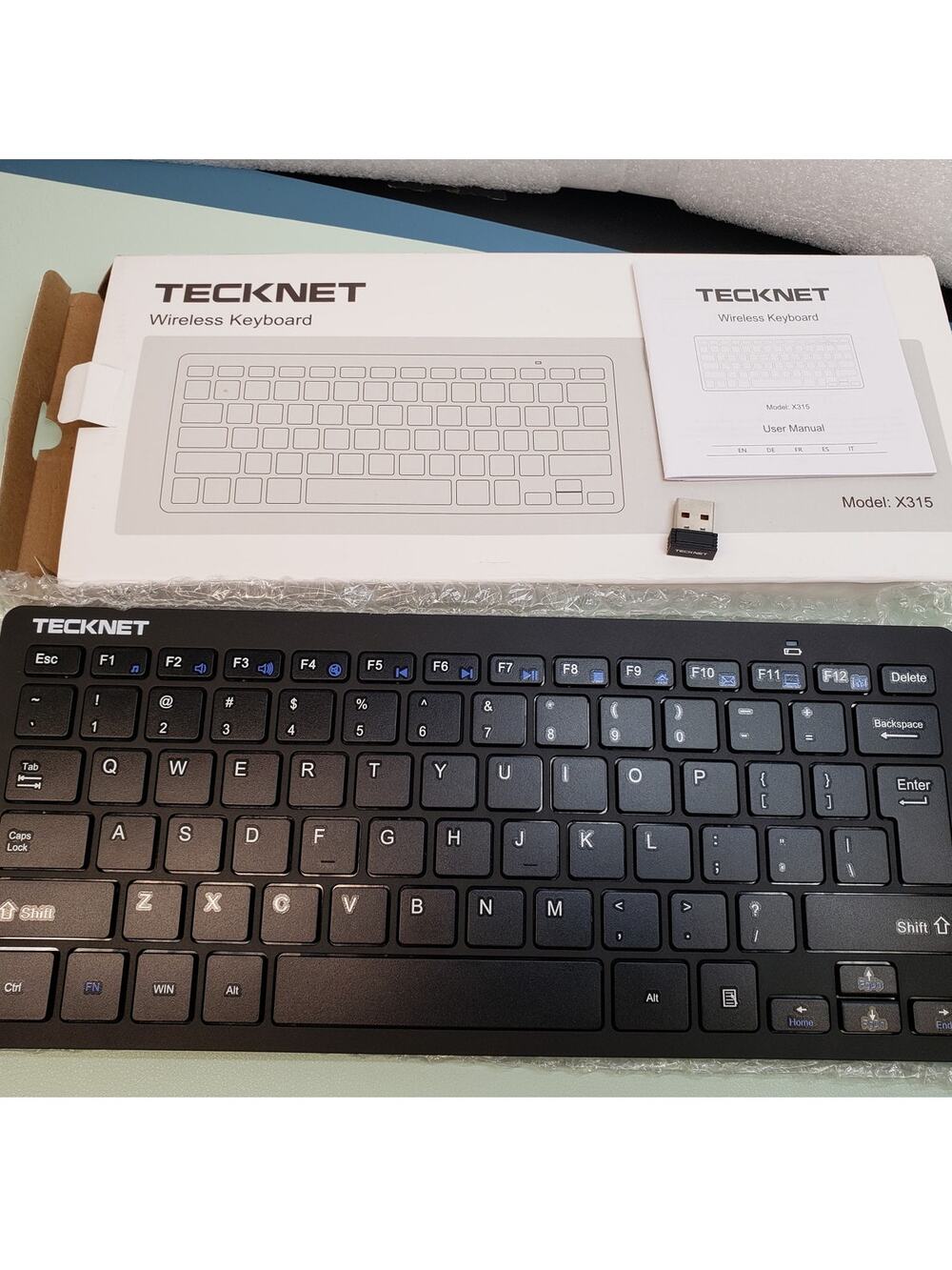 Wireless Keyboard. Tecknet X315. Black 2.4GHz Slim